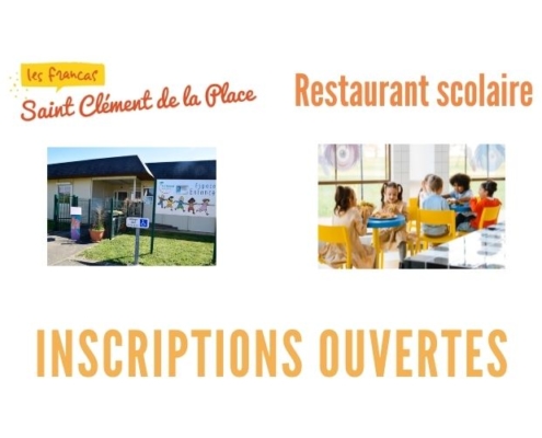 Inscription restaurant scolaire - périscolaire et TAP - Saint Clement de la place